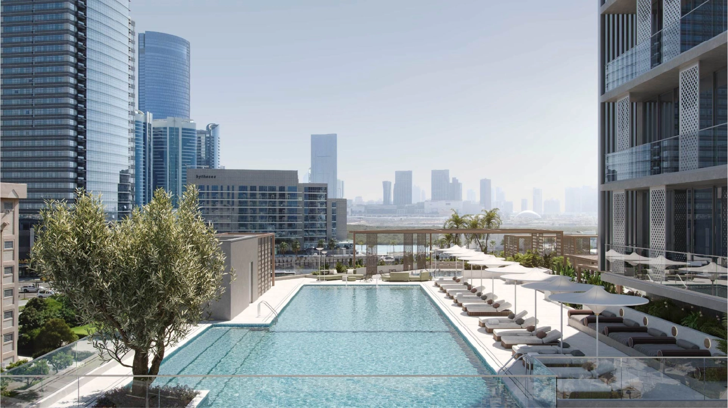 Reem Eleven residences surrounded by landscaped greenery and walking paths